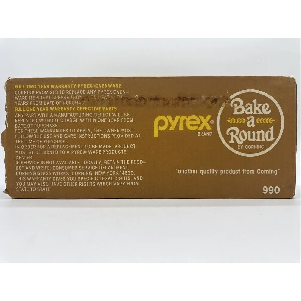 Vintage Pyrex Bake A Round Bread Maker-Item #990-Complete with Box